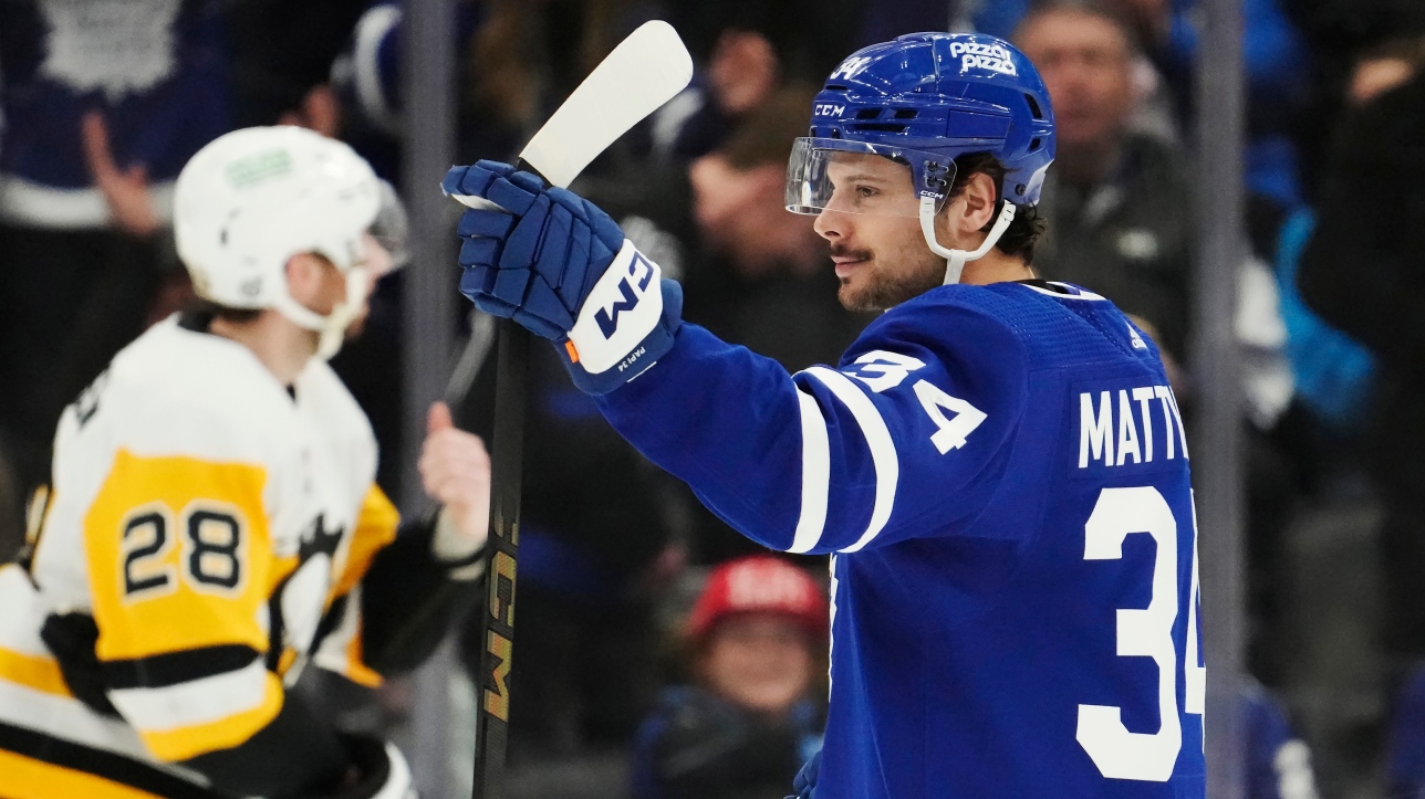 Auston Matthews Scores His 65th Goal as Maple Leafs Beat Penguins in Overtime: Playoff Race Intensifies