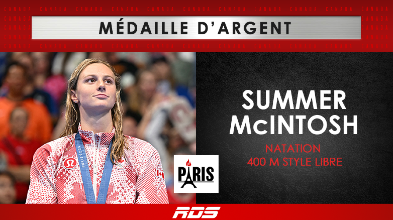 Jeux olympiques de Paris 2024 Summer McIntosh remporte l'argent au